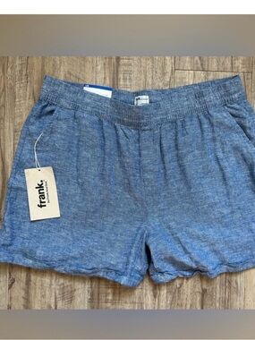 Frank and OakBlue Heathered High-Waist Pull-On Shorts